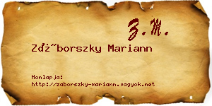 Záborszky Mariann névjegykártya